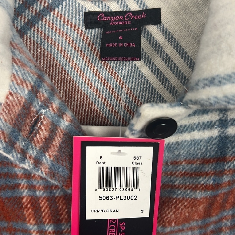 Canyon Creek oversized NWT cozy women’s small plaid shacket - Picture 3 of 7